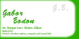 gabor bodon business card