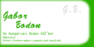gabor bodon business card